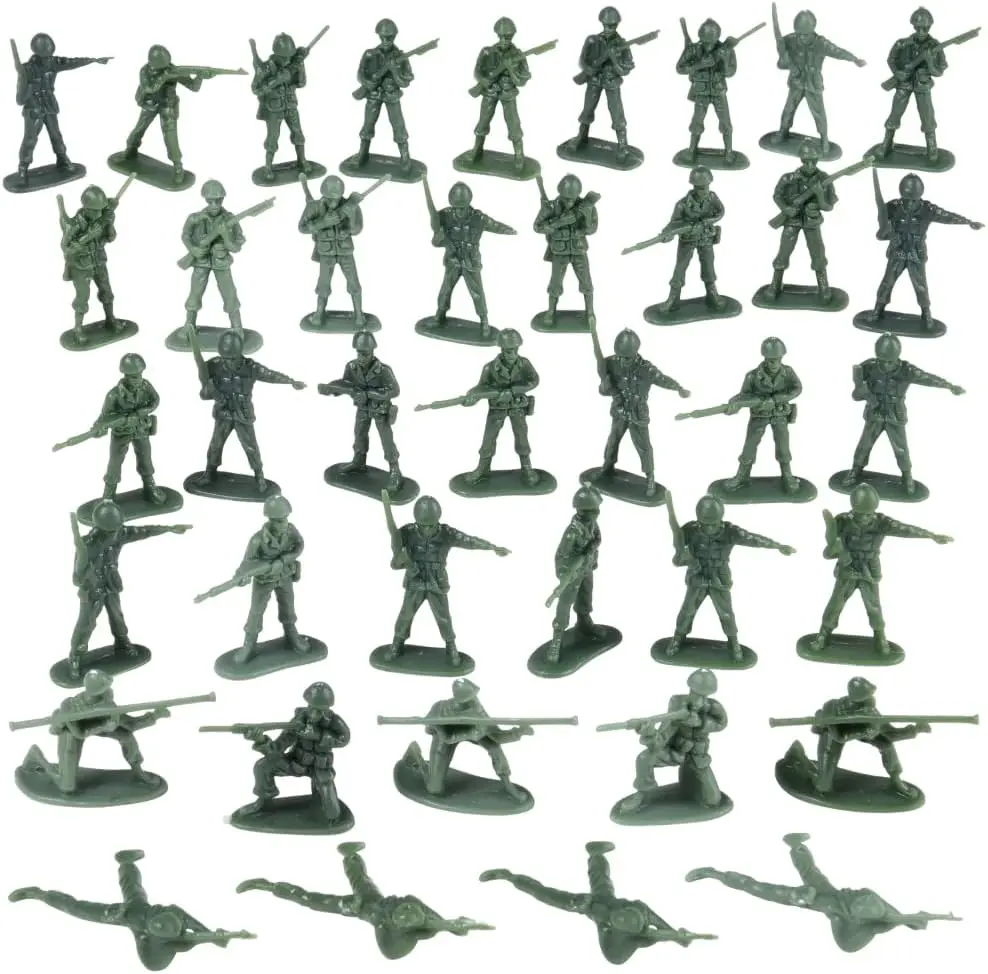 36PCS Classic Green Plastic Army Men Toy Soldiers, Military Action Figures Playset for Boys, Party Favors, Dioramas, Classroom Rewards, Combat