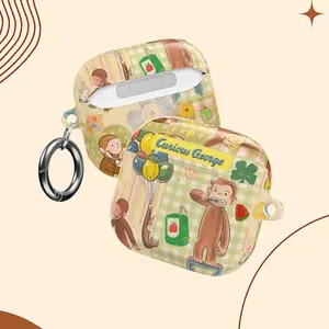 Curious Georgeee AirPod Case, Tropical Beach Protective, Cute Cartoon Accessory, Cute Monkey Fun Gift, gift for him for her