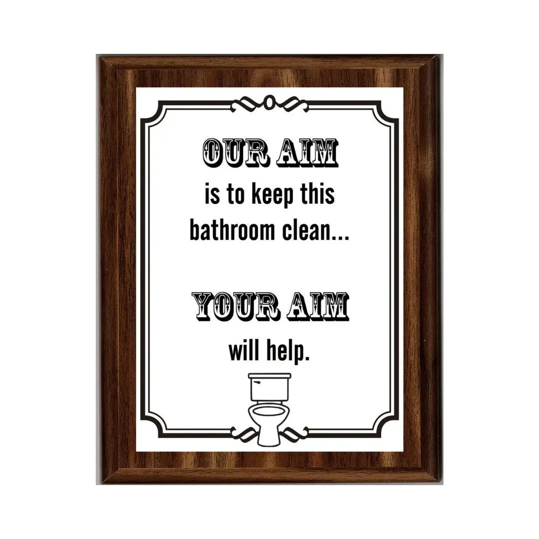 LEMONSODA Engraving Bathroom Plaques (Our Aim, White)