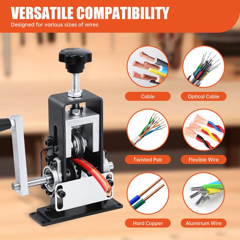 Smart Manual Wire Stripper Machine with Hand Crank and Drill Power Options for 1-25mm Cables Effortless Wire Stripping Tool for Professionals