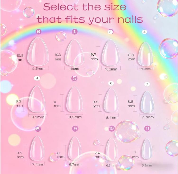Extra Short Almond Kid Nail Tips,360Pcs Soft Gel Nail Tips Pre-Shaped Press On Nails For Kids,Clear Acrylic Half Matte Full Cover Fake Nail For Kids DIY Extension & Salon Use12 Sizes