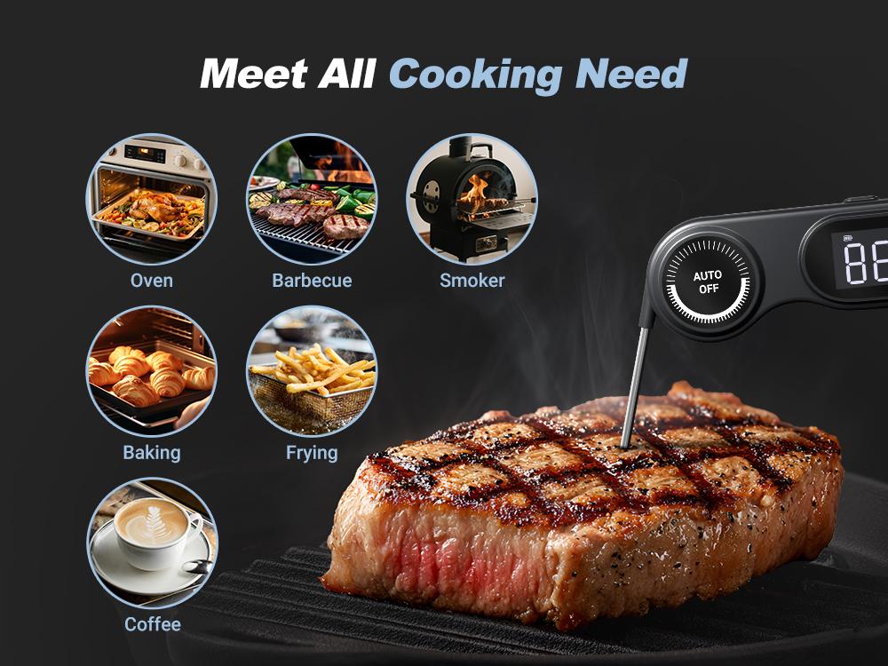 INKBIRD IHT-21K Portable nstant Read Washable Meat Thermometer, IP65 Waterproof, 0.5 Sec Fast Reading, Super Accurate Detection, Handy Food Thermometer for Indoor Outdoor Cooking, BBQ, Baking, Deep Frying, Home Brewing Kitchen INKBIRD IHT-21K Portable nstant Read Washable Meat Thermometer, IP65 Waterproof, 0.5 Sec Fast Reading, Super Accurate Detection, Handy Food Thermometer for Indoor Outdoor Cooking, BBQ, Baking, Deep Frying, Home Brewing Kitchen