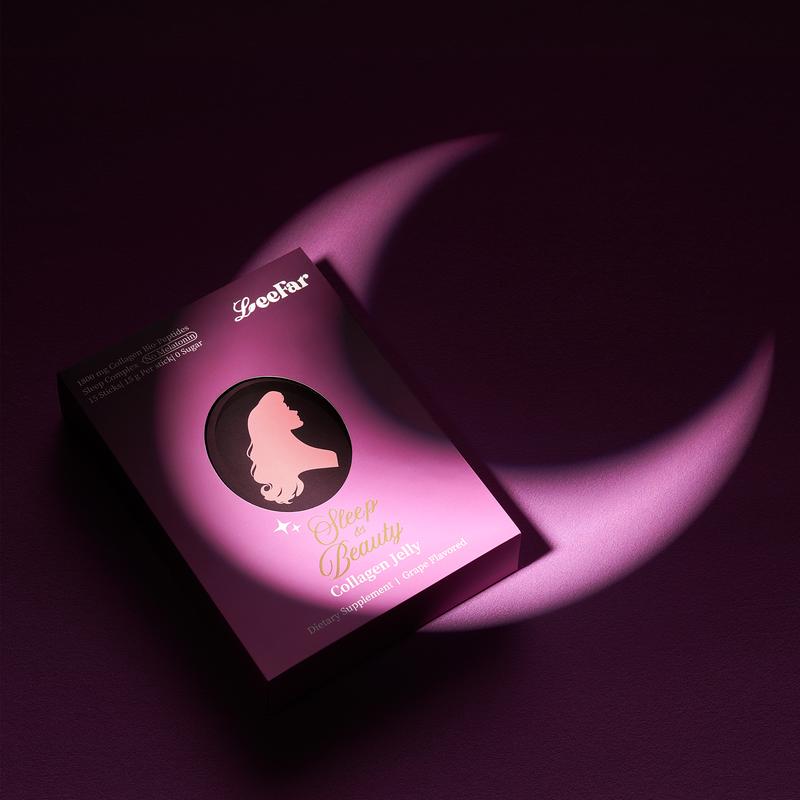 LeeFar Sleep & Beauty Collagen Jelly – 1800mg Bio-Peptides Collagen + Nighttime Blend | Magnesium Glycinate, L-Theanine, Hyaluronic Acid | Restful Sleep, Skin Elasticity & Hydration, Collagen Formation for Hair, Skin & Nails | Grape Flavor |15 Stick Packs