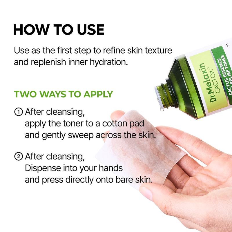 [Dr.Melaxin Official] CACTOX Essence Pore Relief Toner with Cactus Cooling for Rough Skin Texture & Dehydrated Pore Care