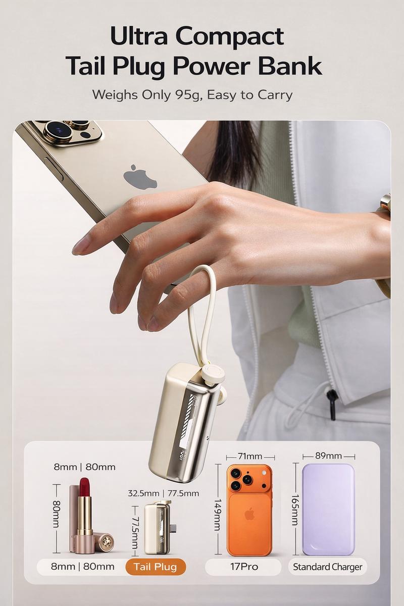 Lzaitai Portable Charger Nano Power Bank with Built-in USB C Connector lightning Connector 5000/10000mAh Portable Charger 22.5W, for iPhone 17/16/15 Series, Samsung S22/23/24 Series, iPad Pro/Air, AirPods, and More Lzaitai Portable Charger Nano Power Bank with Built-in USB C Connector lightning Connector 5000/10000mAh Portable Charger 22.5W, for iPhone 17/16/15 Series, Samsung S22/23/24 Series, iPad Pro/Air, AirPods, and More