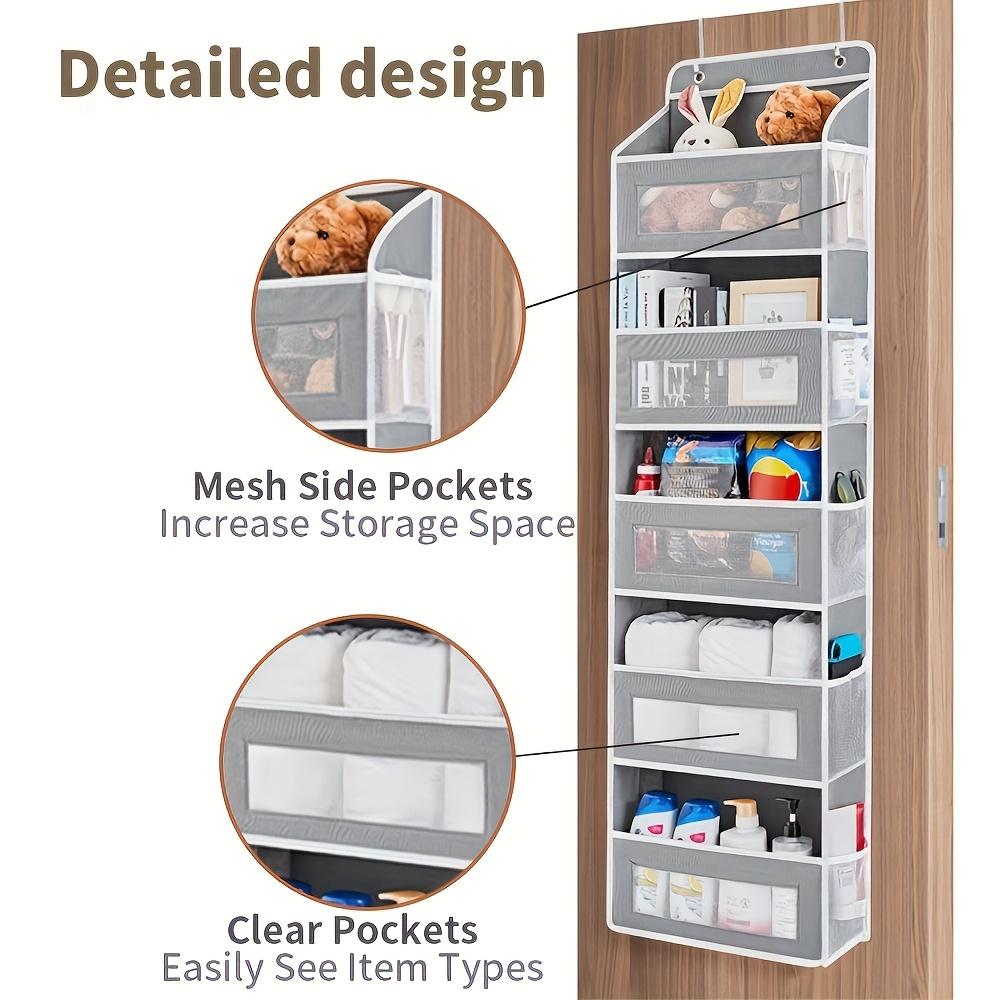 Over-the-Door Hanging Storage Box 4-Tier Fabric Organizer with Large Pockets Ideal for Bedroom Bathroom Pantry Organization Home Spacesaving Solution Compact Functional Sturdy Lightweight Organizer Container Shelf