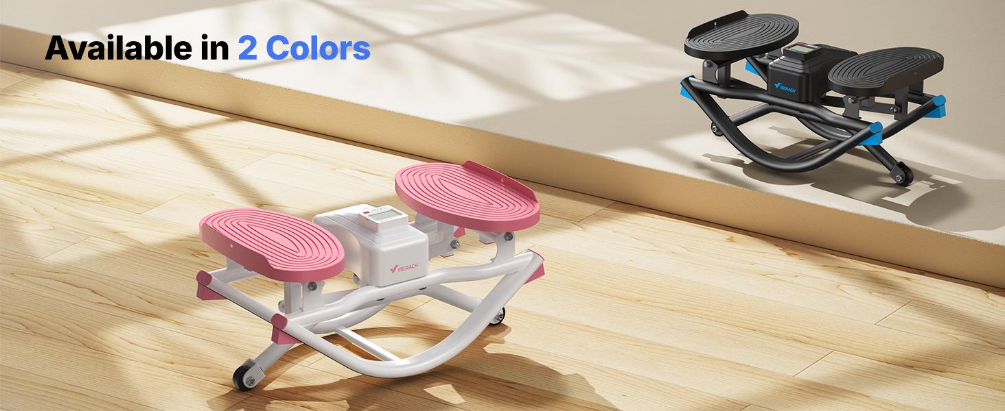 Merach Rocking Stepper Ski Machine with 3D Motion Stepper Design Side Sepper Machine for Home Workout - 330 lbs Capacity, Compact & Space-Saving Design, Built-In Counter