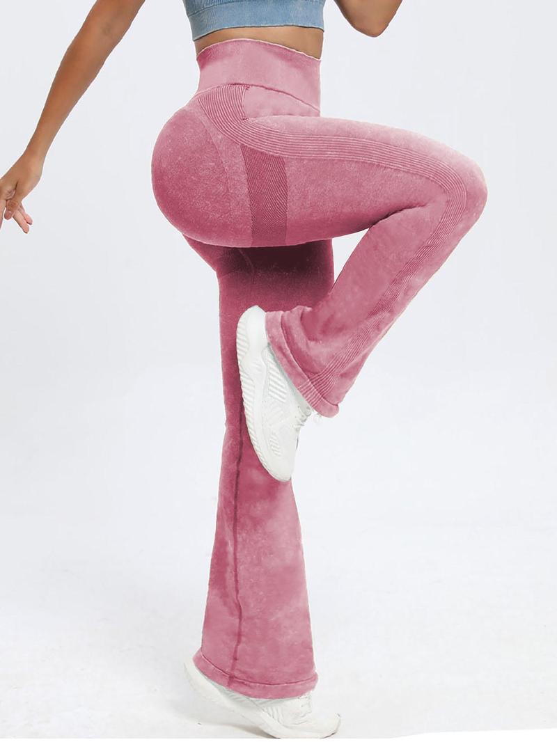 Women's Butt Lifting Flare Leggings Long Length Hidden Scrunch Athletic Outfit with Elastic Waist Yoga Pants for Gym & Casual Wear - Activewear Fitness