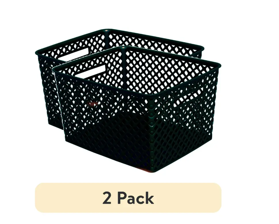 Large Black Decorative Storage Basket