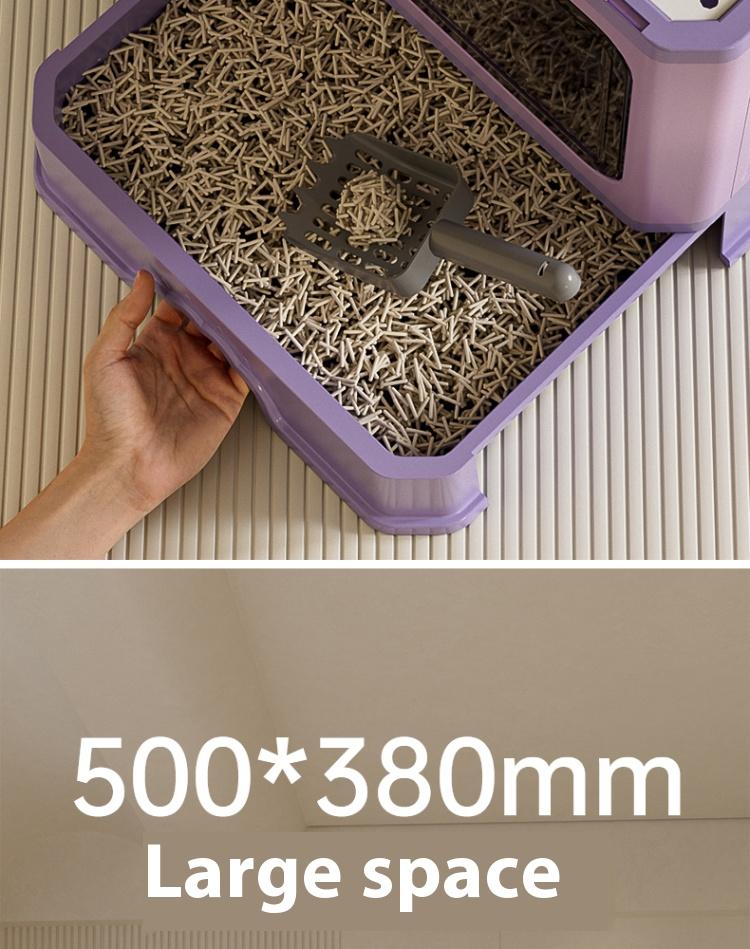 Extra Deep Cat Litter Box with Foldable Drawer – Enhanced Odor Control & Splash-Proof Design for Optimal Cleanliness and Convenience