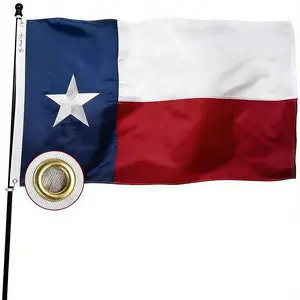 Texas State Flag 3x5 Ft, Deluxe Embroidered Heavy Duty Polyester Durable, Sewn Stripes & Brass Grommets, Indoor/Outdoor Use