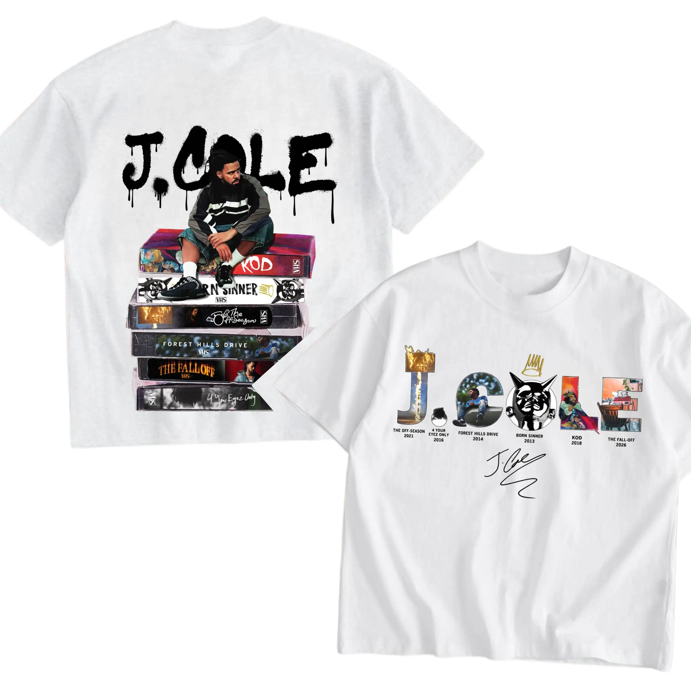 J Cole Full Album T-shirt, J Cole Discography Merch, Vintage Hip Hop Graphic Tee, Rap Music Fan Gift, J Cole Sitting on Albums