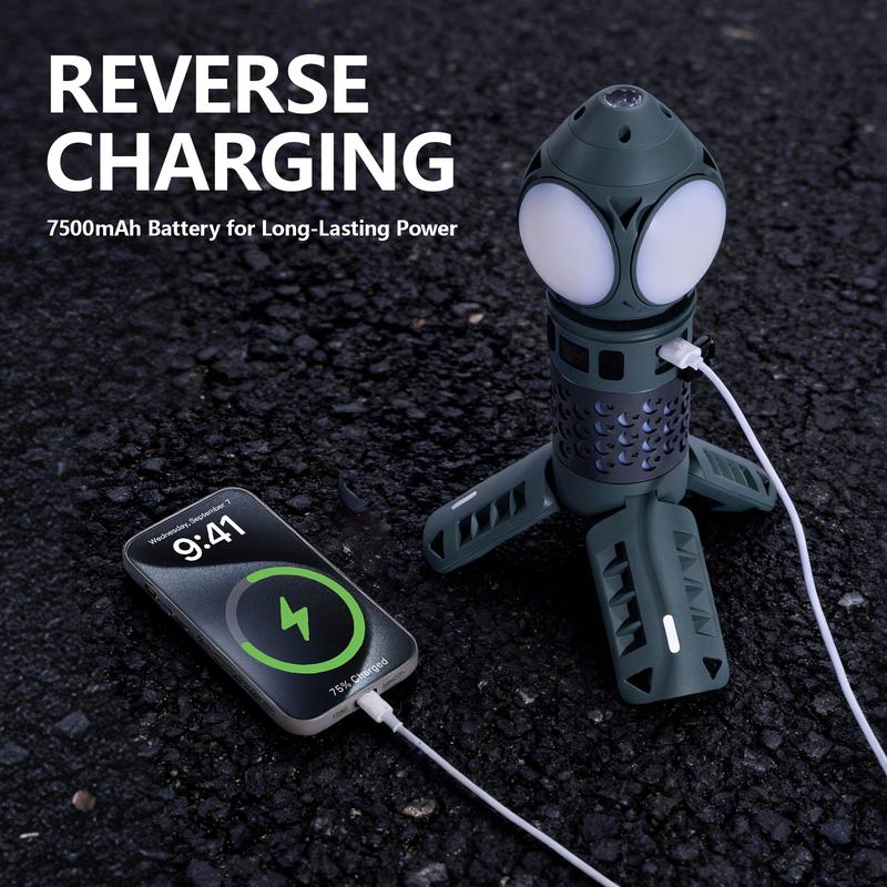 SKYFIRE Portable Camping Light, Telescopic Camping Lantern (with Rechargeable Power Supply), High Lumen Dimmable Magnetic Tent Lamp — Outdoor Work Light for Hiking, Camping, Home Emergencies