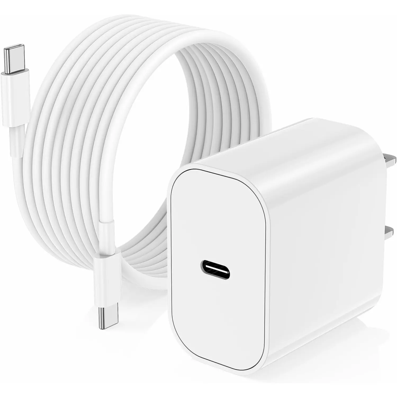 SANPRIO For iPhone 16 15 Charger 10ft Type C to C Charging Cable Cord Long USB C Fast Charging Block Plug for iPhone 16 Pro Max/16/15 Pro/15 Plus/AirPods/iPad Air Smartphone Electronic 1Pack White