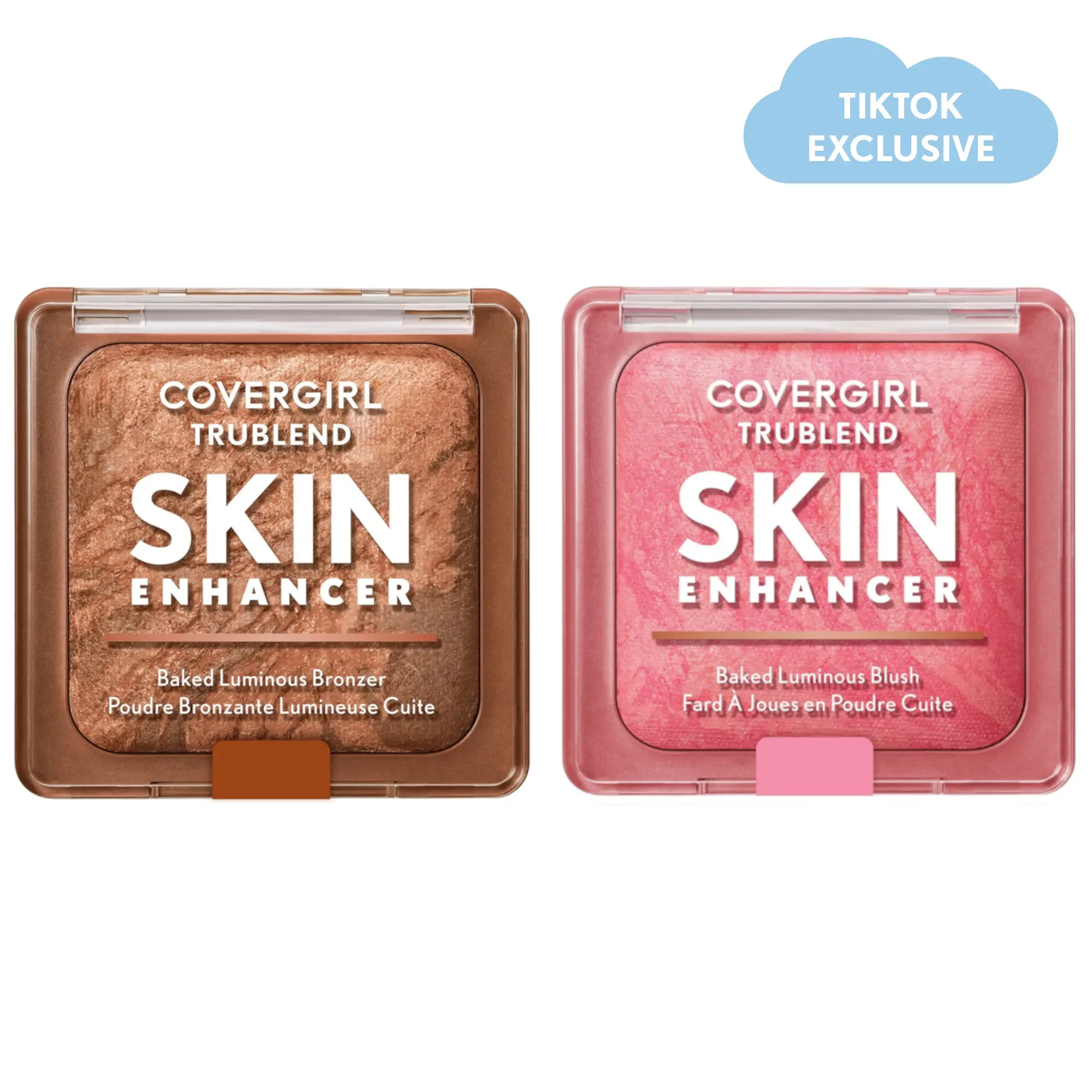 COVERGIRL TruBlend Skin Enhancer Baked Bronzer & Blush Duo Cosmetic - Buildable Luminous Face Makeup, Hydrating, with Hyaluronic Acid, for Glowup, All Skin Types, Single Item