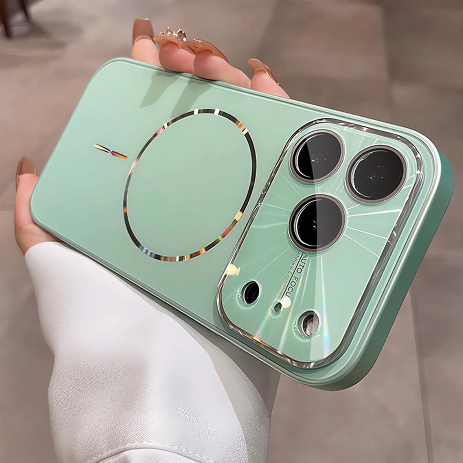 Aurora Laser Pattern Phone Case, Compatible with MagSafe,Anti-Scratch Camera Lens Protector, Military Grade Drop Shockproof Cover for iPhone 17/16/15/14/13 Pro Max Case