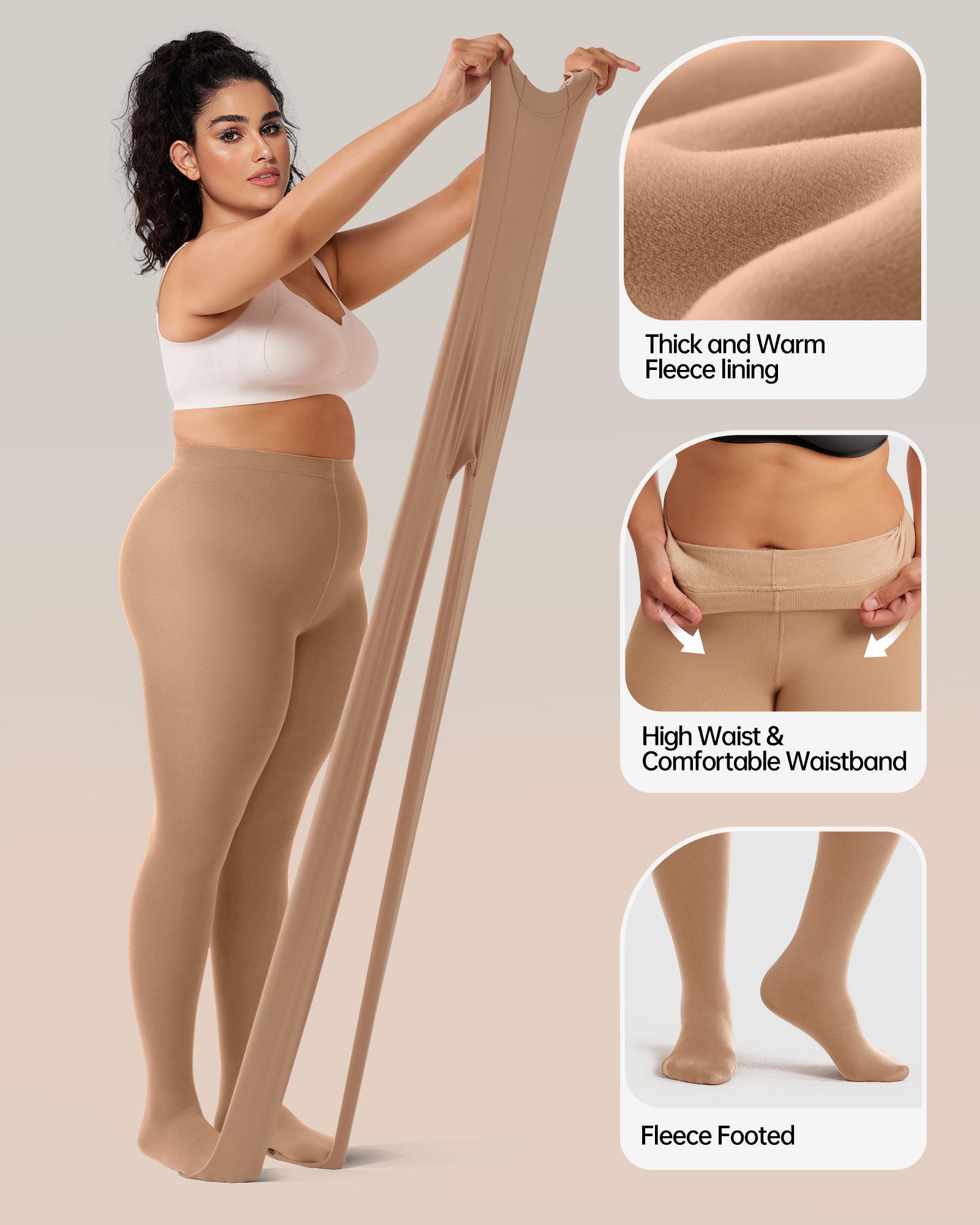 OEAK Womens Lined Tights Pantyhose Thermal High Waisted Warm Legging Pants Footed Sheer Tights