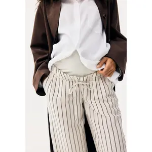 H&M MAMA Linen-blend drawstring trousers