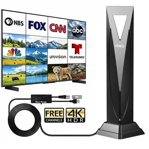 Digital TV Antenna for Smart HD TV Local Channels Indoor Outdoor with Amplifier Signal Booster Support Smart 4K 1080p TV , Easy Setup Antenna for TV, Long Range Reception