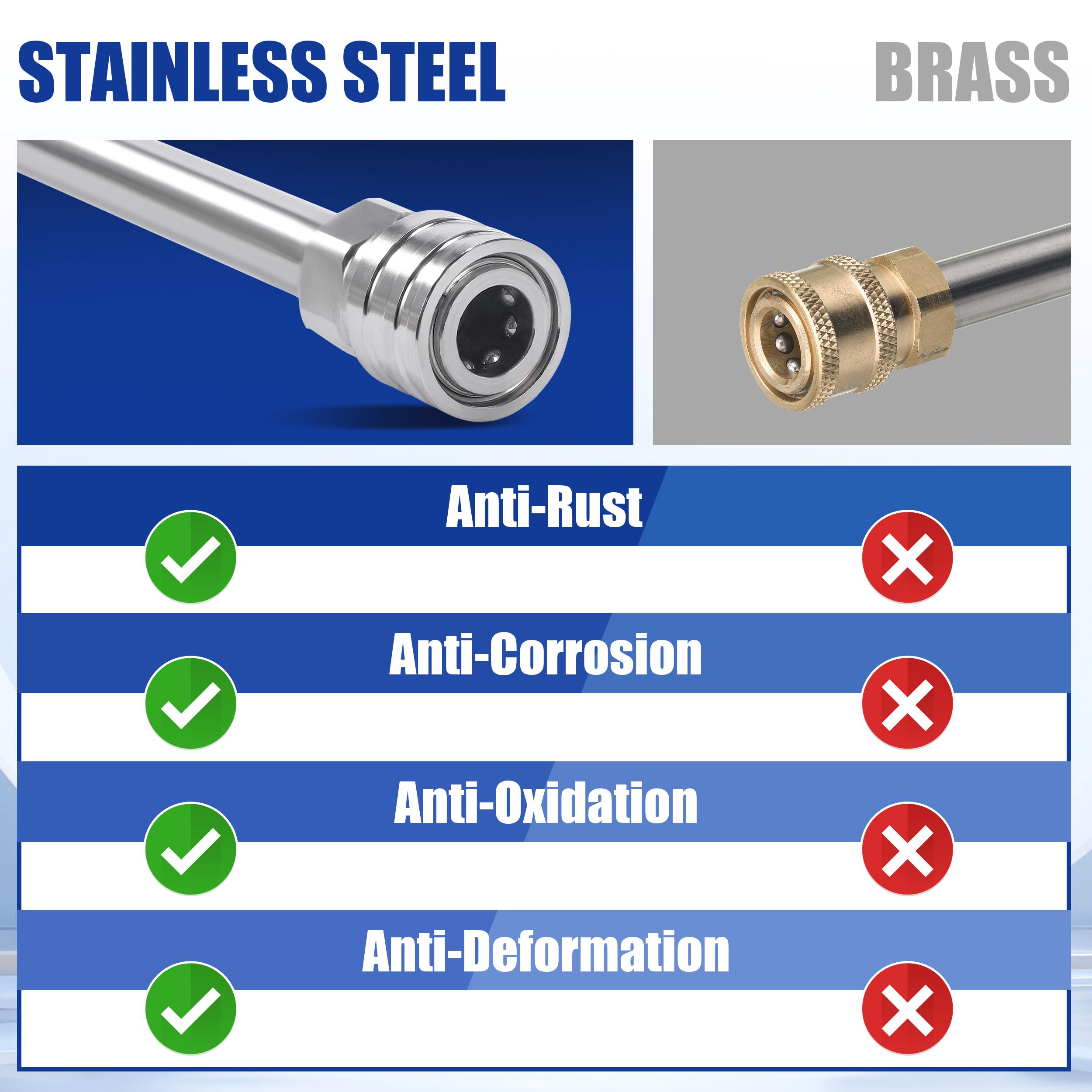 M MINGLE Pressure Washer Extension Wand - 120" Upgrade Power Washer Lance - Pressure Washer Accessories with 5 Nozzle Tips - 30°/90°/120° Curved Rod, 1/4" Quick Connect