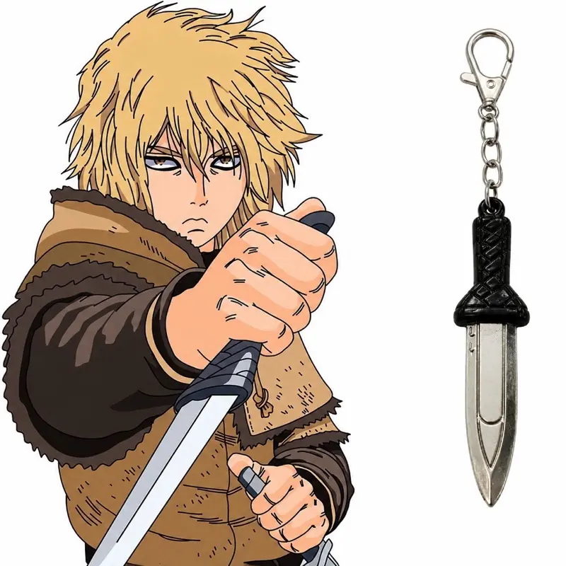 Thorfinn Dagger Keychain - Vinland Saga Themed Scratch-Proof Zinc Alloy Anime Accessories for Fashion Everyday Wear 1-Piece Keychain Lovers
