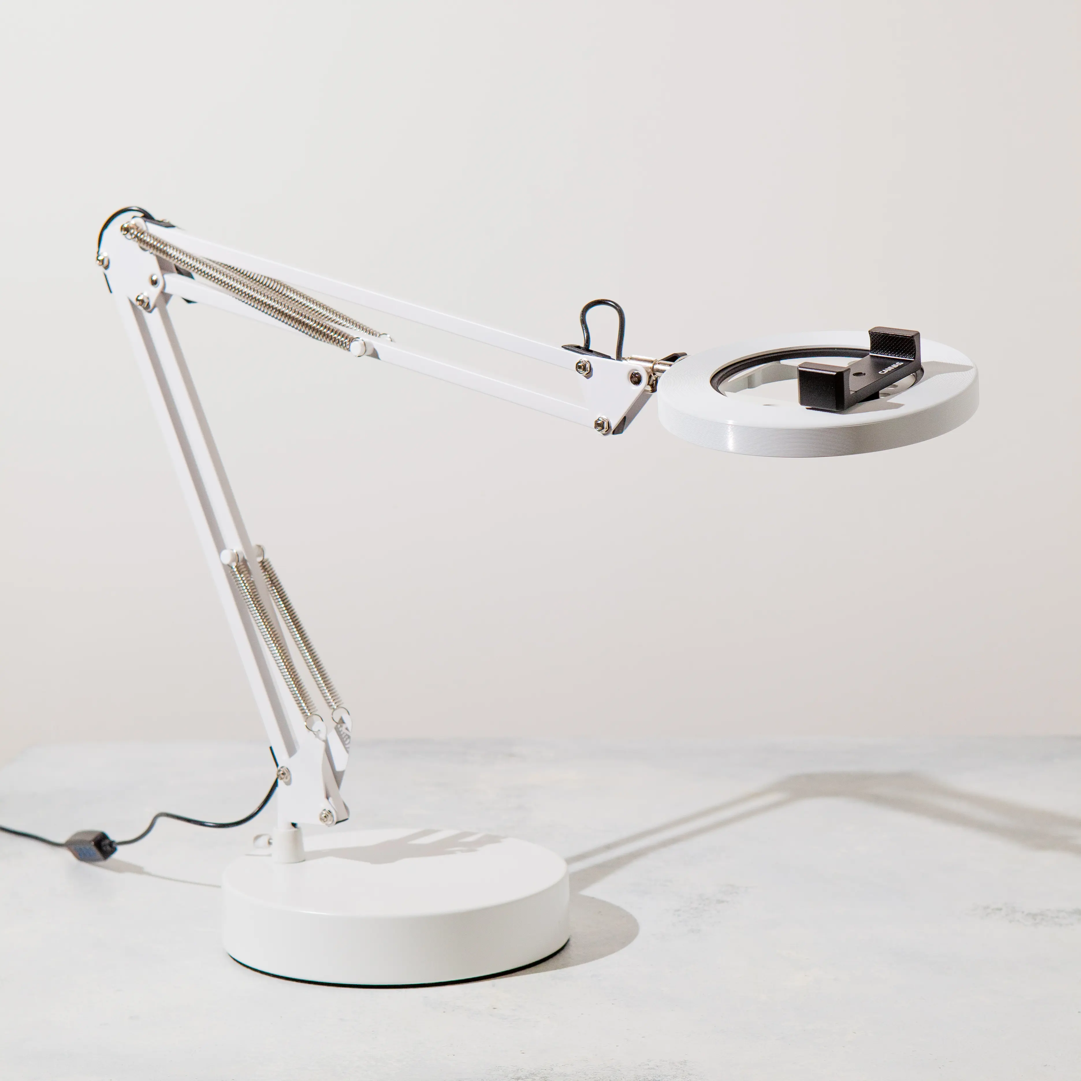 CANVAS Lamp with Matte Metal Base - Eye-Catching Ring Light and Phone Holder for Content Creators, Artists, Entrepreneurs, and Small Business Owners