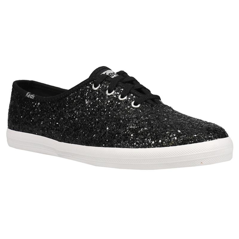 Keds Womens Champion Glitter Celebrations Lace Up Sneakers Shoes Casual - Black