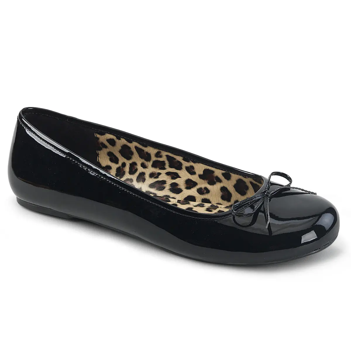 Women's Anna-01 Classic Bow-Accent Slip-On Flats, Comfortable Black Footwear for Professional & Casual Wear, Classic Black Flats, Pull On Shoes