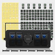 Nilight 4 Gang Rocker Switch Box 12V SPST ON Off Switch QC 3.0 USB Charger Voltmeter Waterproof Aluminum Rocker Switch Panel Night Glow Stickers for Boats Cars RVs Trucks Garage Lighting