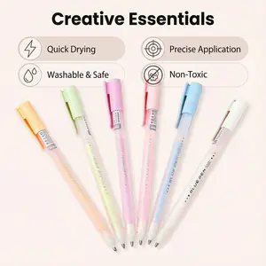 Multi-Color Quick Dry Craft Glue Set, Precision Tip Spot Glue for Detailed Paper Crafts, Foil Stamping, and Handmade Stationery, Washable & Non-Toxic Formula for Secure, Neat Bonding (6 Pens)​