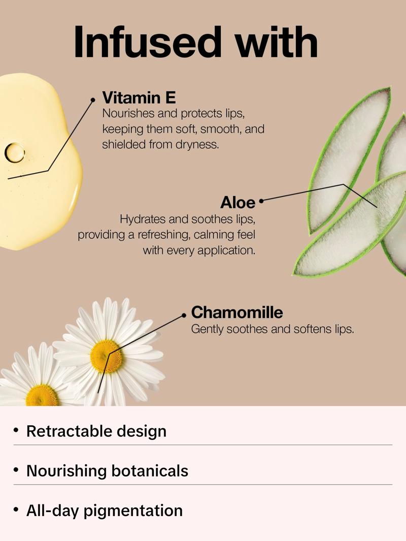 Palladio Retractable Waterproof Lip Liner High Pigmented and Creamy Color Slim Twist Up Smudge Proof Formula with Long Lasting All Day Wear No Sharpener Required