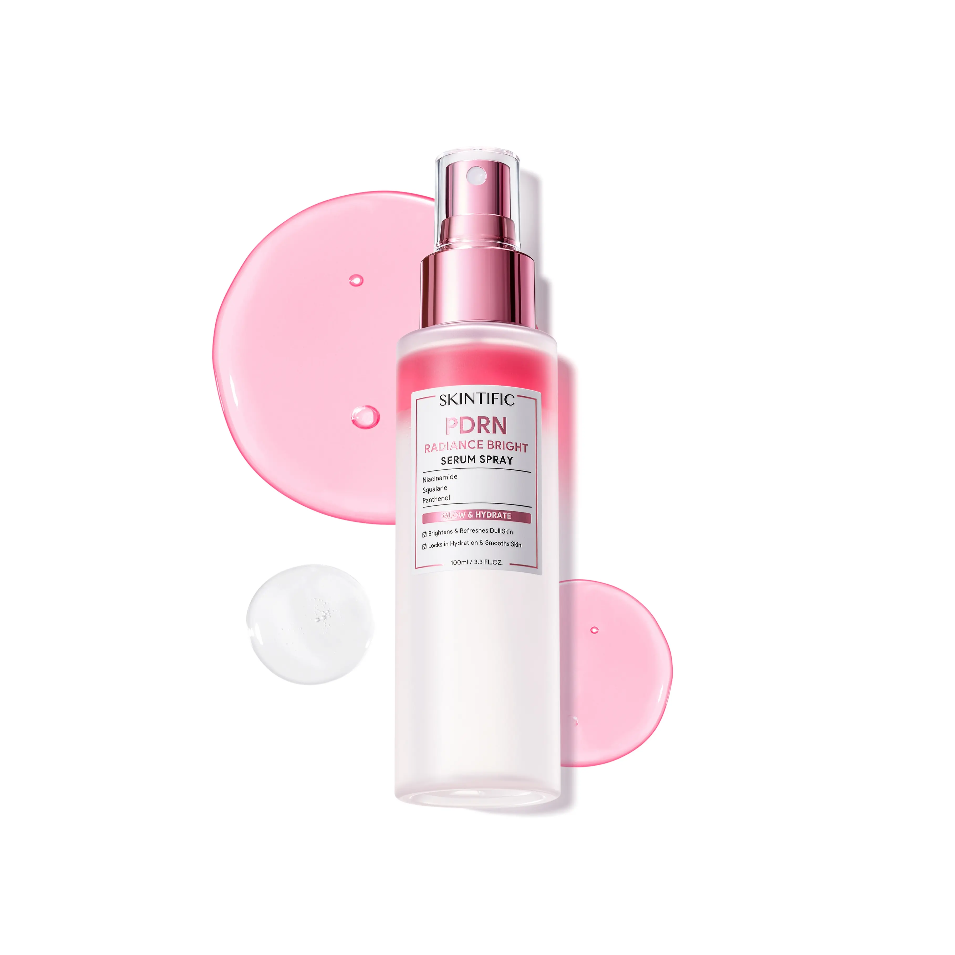 [New Launch] SKINTIFIC PDRN Glass Skin Serum Spray | 1:9 Water-Oil Brightening Serum Mist with Niacinamide & Squalane | Instant Glow & Hydration for All Skin Types
