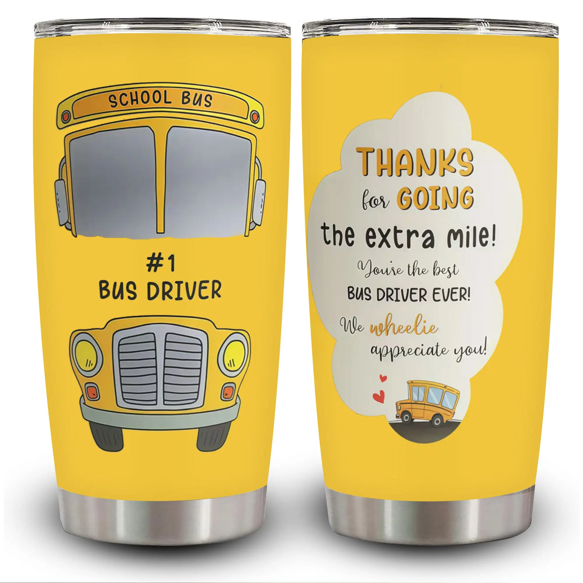 Bus Driver Stainless Steel Tumbler Cup 20oz for BusSchool Driver Appreciation