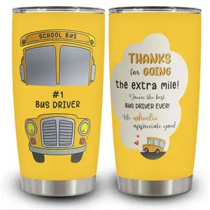 Bus Driver Stainless Steel Tumbler Cup 20oz for BusSchool Driver Appreciation