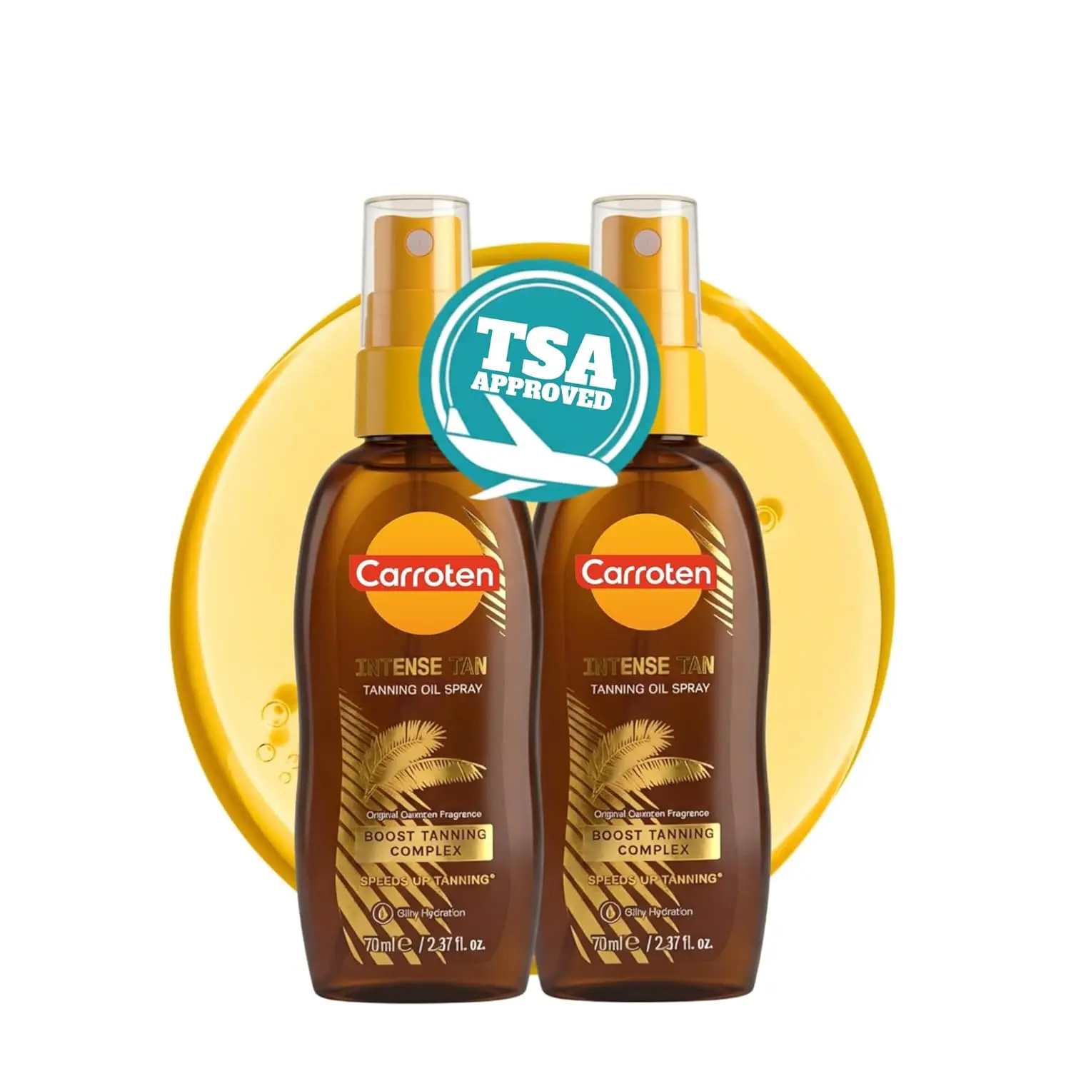 Carroten Intensive Tanning Oil Spray | Browning Tan Accelerator | Vitamin E and Carrot & Coconut Oils | Water-Resistant, Silky Hydration | Coconut Fragrance | Made in Greece | 2.3 oz (2 Pack) Spf Primer