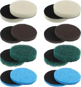 16pcs Kitchen Pads Power Scrubber Pads Set,4 Foam Pads 4 Kitchen Mats 4 Performance Pads 4 Microfibre, for Kitchens, Bathtubs, Tiles, Showers Christmas Supplies Cleaning Supplies