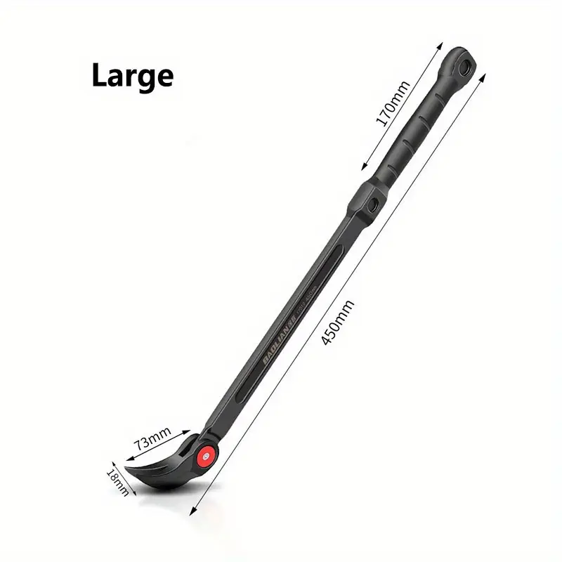 Heavy-Duty Adjustable Angle Pry Bar with Non-Slip Handle, 180° Rotating Locking Head, Heavy-Duty Forged Steel Construction, Mechanic Tool for Car Maintenance, Equipment Alignment, Lifetime Durability, Home Improvement