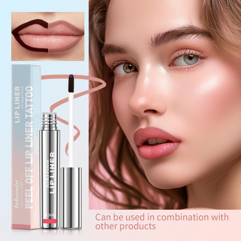 Peel-Off Lip Liner Pen: Non-Sticky, Long-Lasting, Matte Finish Lip Liner with Anti-Cup Staining