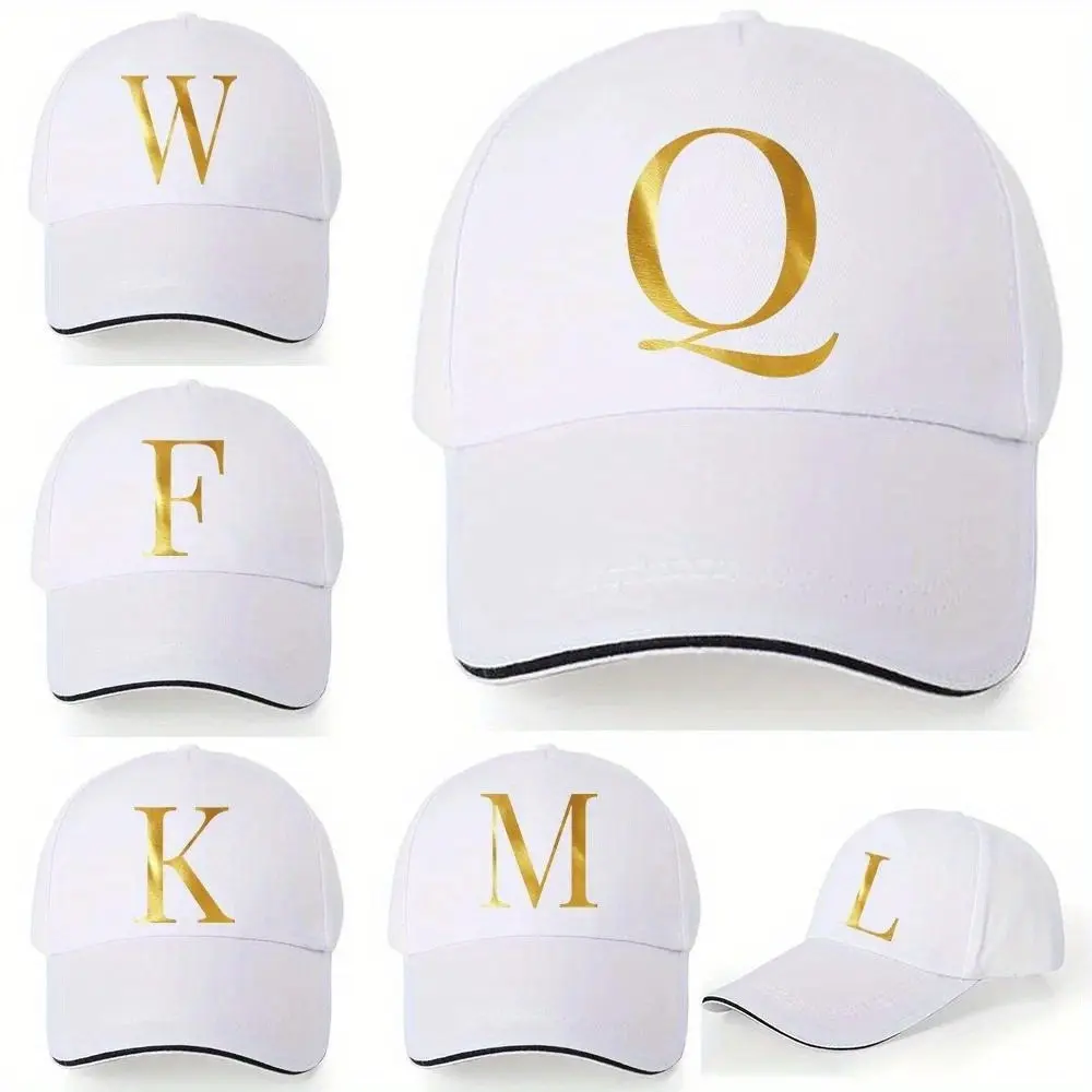 Personalized Gold Letter Polyester Baseball Cap - Adjustable, Lightweight Wear, Cool & Breathable, Quick Dry for Outdoor Sports and Travel