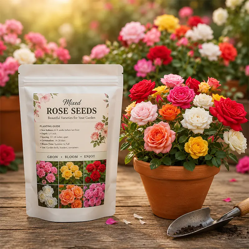【Seeds】Mix Colorful Flower Rose Seeds All Seasons Easy Growing Garden Planting Outdoor Rose Flower Seeds Fragrant Climbing Rosa Bush Vine Flower Easy Grow Low-Maintenance for Planting