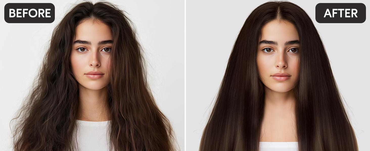 Terviiix Frizz Buster Ionic Hair Straightening Brush - Smooth Hair in Seconds, 450°F in 20S, 13 Heat Settings Adjustable