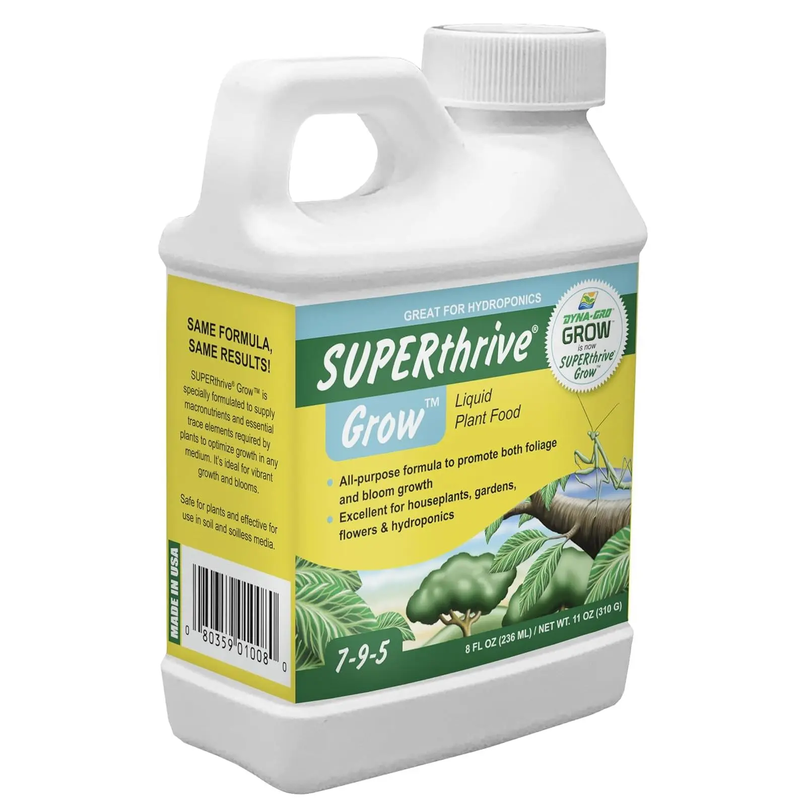 8 fl oz Organic Houseplant Fertilizer - Concentrated Balanced NPK Plant Nutrient, Bonsai Plant Food, Supports Foliage and Bloom Growth, Hydroponics Garden Supply