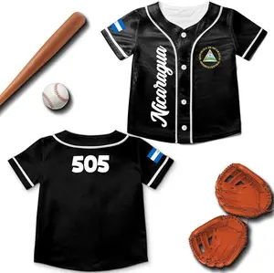 Nicaragua 505 White Baseball Jersey, Nicaragua Flag Baseball Jersey, Jersey for Youth Kids And Adults, Nicaragua Soccer Jersey, Gift For Friend, Gift For Fan, Gift For Boys