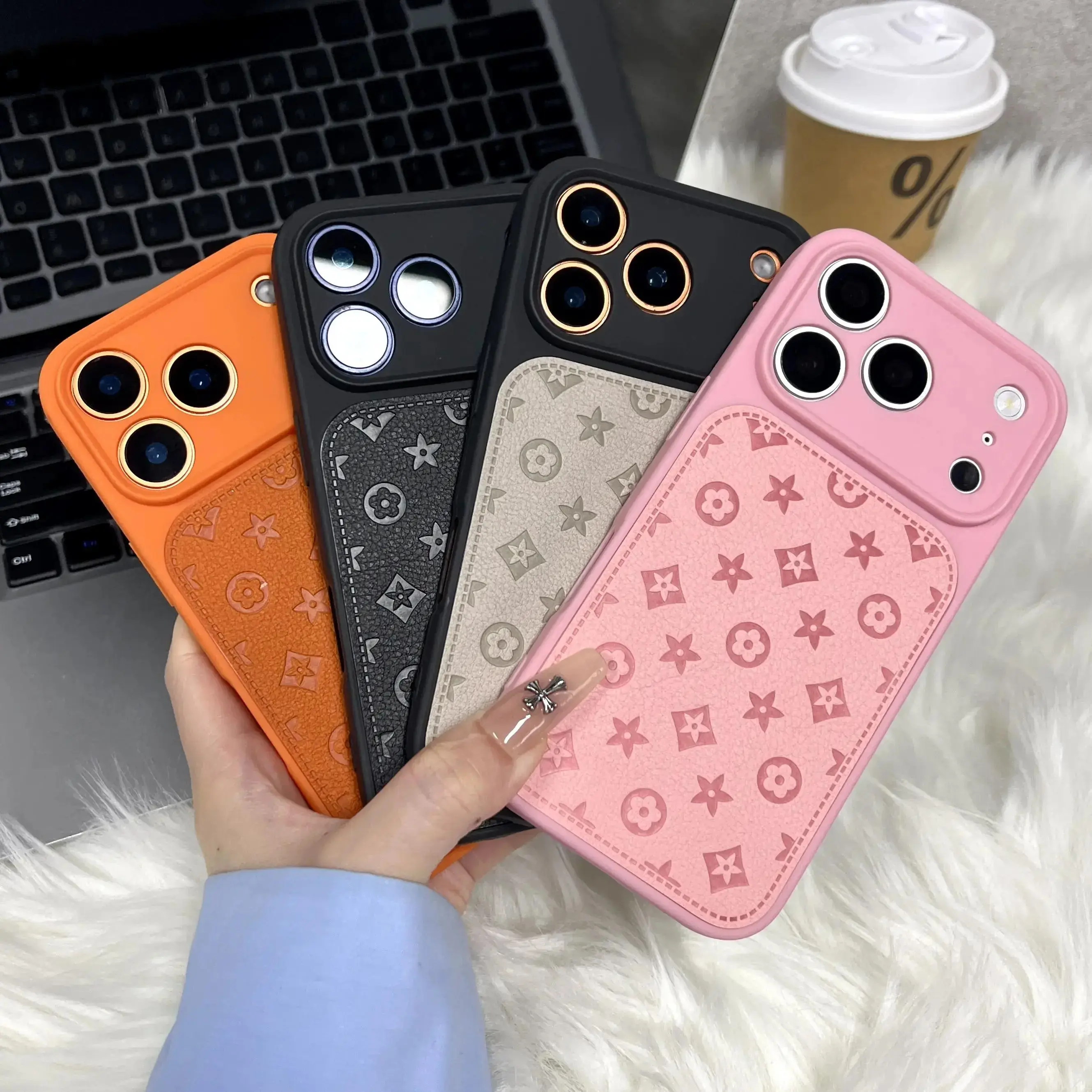 Luxury Leather PhoneCase for iPhone 17 Pro Max 16 15 14 Pro Max Series, TPU Shockproof Protective Cover withAnti-Scratch, Non-Slip & Full Camera LensProtection,for both men and women.17 promax case/ 16 plus case/15 pro max case outdoorfun
