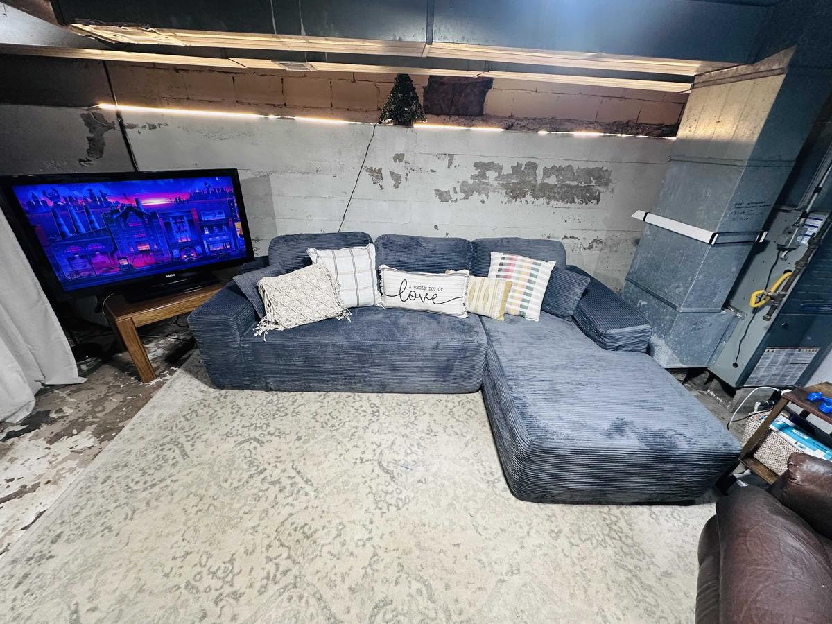 Item: Light Grey Corduroy Right Chaise