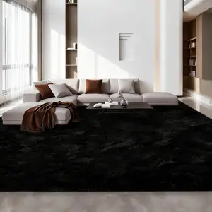 Large plush rugs, available in various sizes and colors; tie-dye pile rugs suitable for living rooms; ultra-soft and fluffy plush rugs suitable for bedrooms; non-slip indoor rugs suitable for interior decor; available in dark gray, light gray, black, and