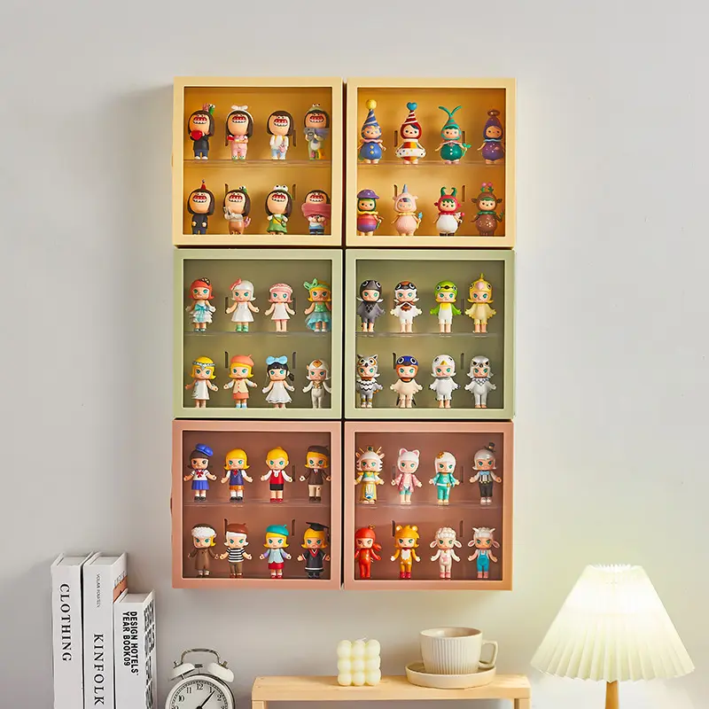 Wall-hung doll hand-held display cabinet Collectibles acrylic storage display rack dust-proof doll blind box storage box