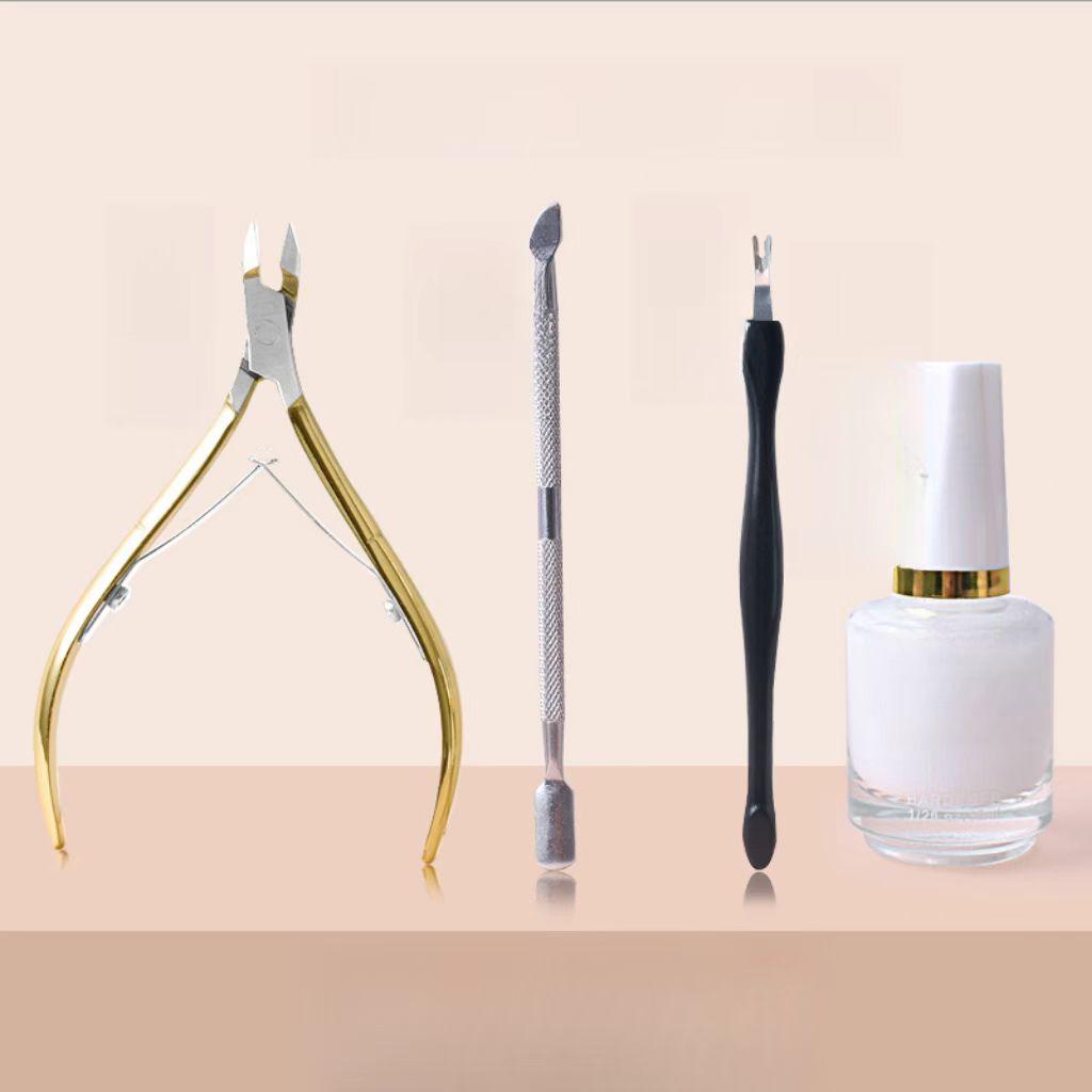Manicure, nail edge exfoliation, steel push cuticle scissors, cuticle fork set, complete set of professional manicure tools