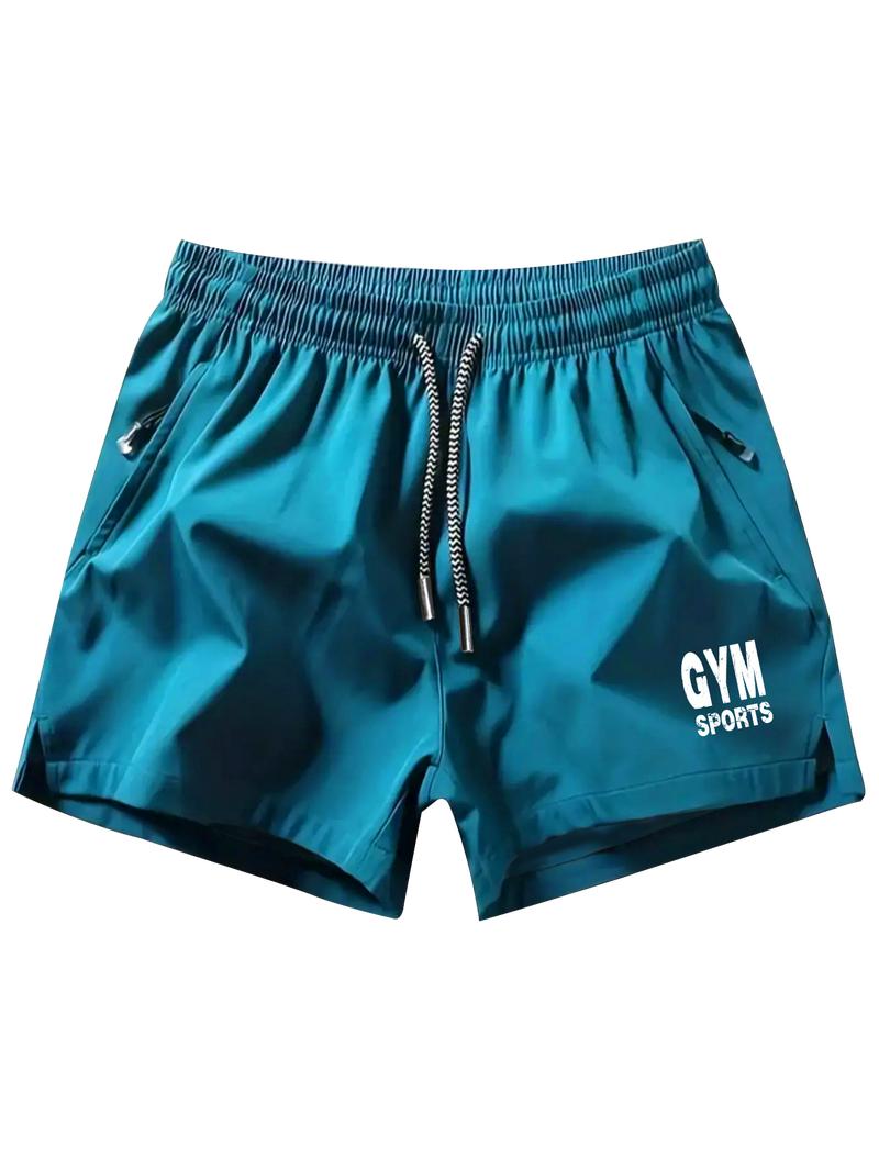 Men's Drawstring Pocket Shorts, Men's Clothing, Athletic Casual Stretch Waist Pocket Shorts, Breathable Everyday Wear Workout Pants Set of 5