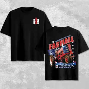 Vintage IH American To The Bone Farmall 350 Tractors Shirt – Retro Case IH Agricultural Machinery Graphic Tee, Diesel Farming Apparel, Midwest Rural Country Shirt, Heavy Equipment Inspired Design, Farmer Gift for Dad, Classic Harvest Field Sketch Unisex